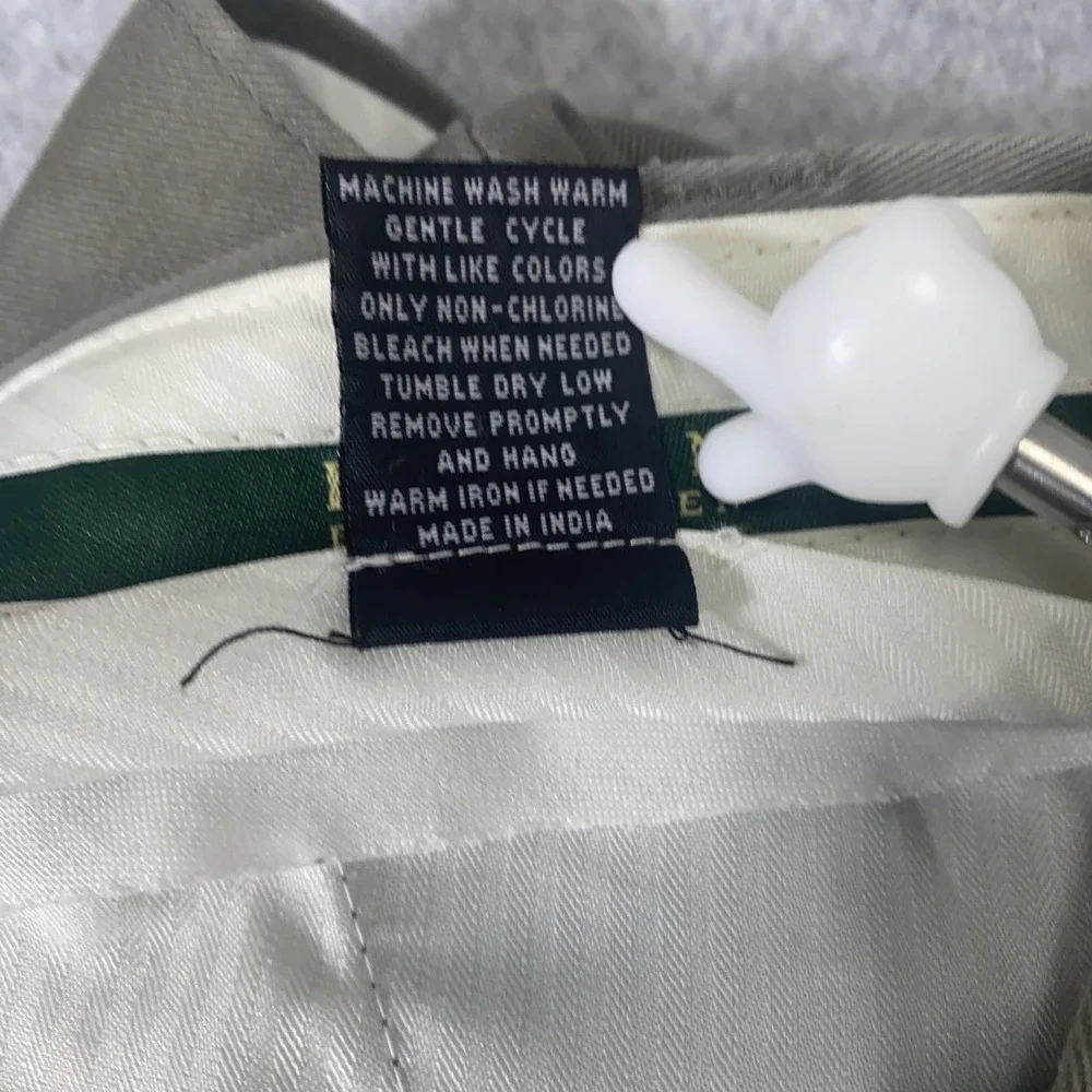 Lauren Ralph Lauren Dress Pants Mens 38x32 Olive Taupe Pleated Cuffed Cotton